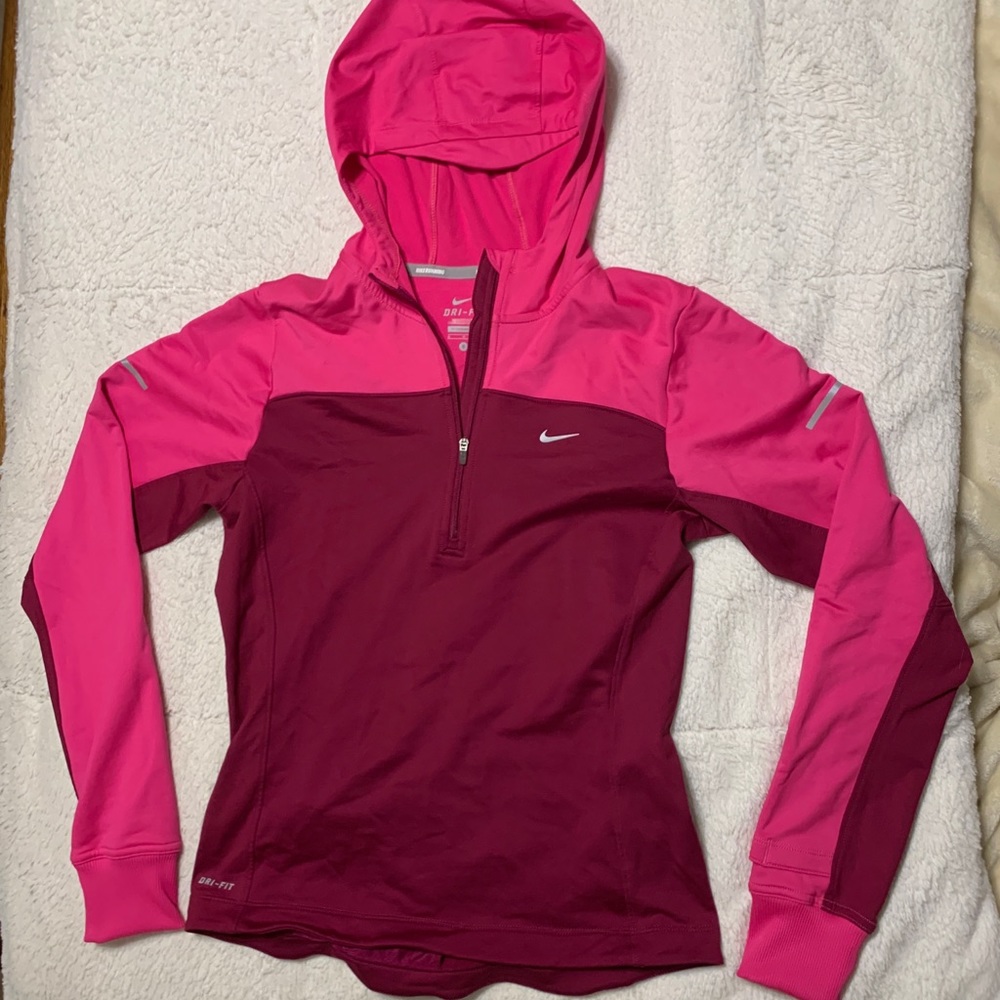 Nike Running 3/4 Zip Hooded Sweatshirt